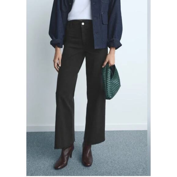 Mango Denim - Mango NWT high Rise Black Wash Culotte Jean Catherin US 6